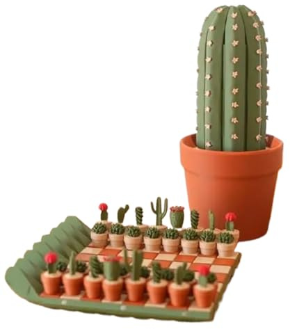 Échiquier de Voyage Portable Enroulable en Forme de Cactus, décorations de Bureau imprimées en 3D, Jeux d'échecs magnétiques pour et Adultes