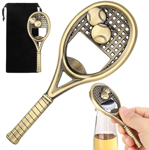 MR.BARWARE Tennis Geschenk, Tennisschläger Bier Flaschenöffner, Geschenke für Tennisspieler Männer Frauen, Vatertagsgeschenk Weihnachtsgeschenke Geburtstagsgeschenk für Papa Opa Vater, Bronze