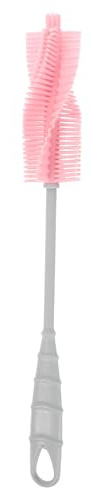Abaodam Silicone Bottle Brush Long Handle for Glassware Cleaning Cups Feeding Bottles Pink