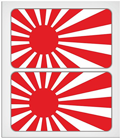 MioVespa Collection Aufkleber, 70 mm, Japanische Aufgehende Sonne, laminiert, 2 Stück
