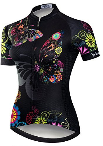 Radtrikot Frauen Mountain Bike Trikot Shirts Kurzarm Rennrad Kleidung MTB Tops Sommer Sommer Kleidung Schmetterling schwarz Größe XL