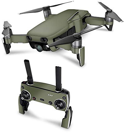 Skins4u Schutzfolie Design Aufkleber Skin kompatibel mit DJI Mavic Air Solid State Olive