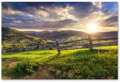 Postereck - 2332 - Landschaft, Berge Sonne Natur Wolken Wandern Weg - Wandposter Fotoposter Bilder Wandbild Wandbilder - Poster - 3:2-91,0 cm x 61,0 cm