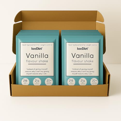 KeeDiet 20x Vanilla Meal Replacement Shakes – Classic Slimming Shake – High Protein, Low Calorie Diet Plan – Exante Alternative – UK Brand