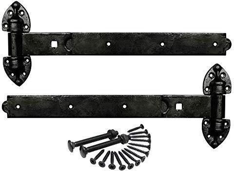 24 600MM Heavy Duty REVERISBLE GATE Hinge HRH600B - EPOXY Black - Includes All Suitable FIXINGS - Free Next Working Day DELIVERY