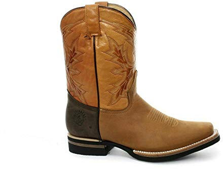 Grinders El Paso Stivali da Cowboy in Pelle Marrone con Cinturino in Pelle Marrone 38