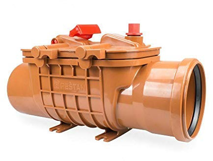 UZMAN Rückstauverschluss DN110 mit doppelter Rückstauklappe Rückstausperre aus ABS, Bau Rückstausicherung, DN 100/110 mm KG Rohr abwasser Fäkalien