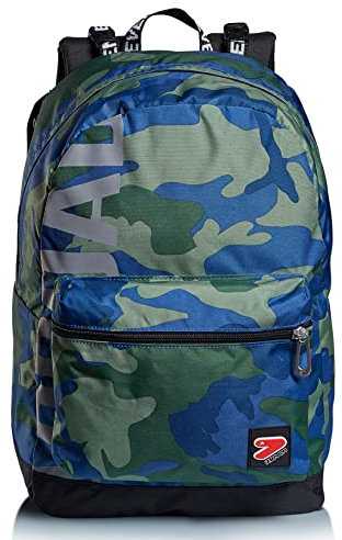 Seven Wende-Rucksack, Schulranzen, Geräumige Schultasche für Teenager, Mädchen & Jungen, 2 Muster, für Schule, Sport&Freizeit, Doubleface; mit Kopfhörern, grün