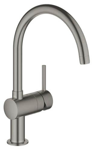Miscelatore monocomando per lavello Grohe Minta, DN 15, 32917, uscita a C; colorazione: grafite dura spazzolata