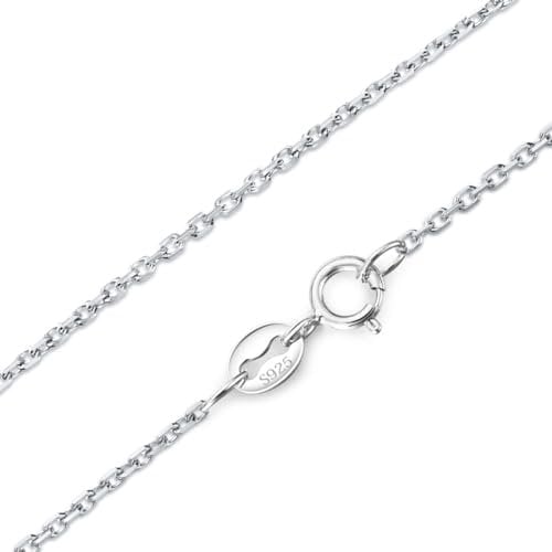 DALARAN Silver Chains for Women 20 Inch 925 Sterling Silver Cubic Chain Necklace Italy Necklaces 0.7mm, 50cm