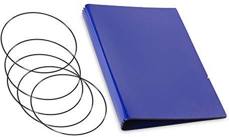 A5, revolutionäres, nachhaltiges X17-Konzept für Notizbuch Personal Organizer und Terminplaner/Hülle für 4 Hefte! Recyceltes Leder, blau, Made in Germany,17 Jahre Garantie*