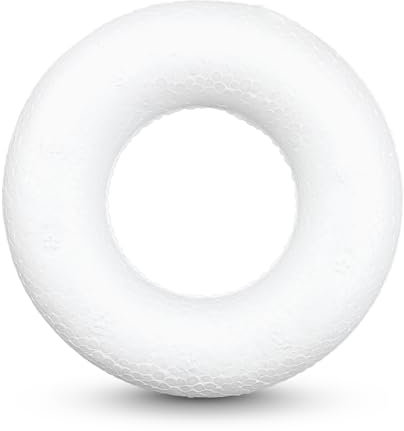 Netuno 10 Stück Styropor Ringe 7 cm kleine Vollringe aus Styropor Kränze weiß Styropor-Deco Dekokränze Polystyrol Kränze klein Schaumkränze Adventskränze Osterkränze Blumen- Kränze Styropor Reifen