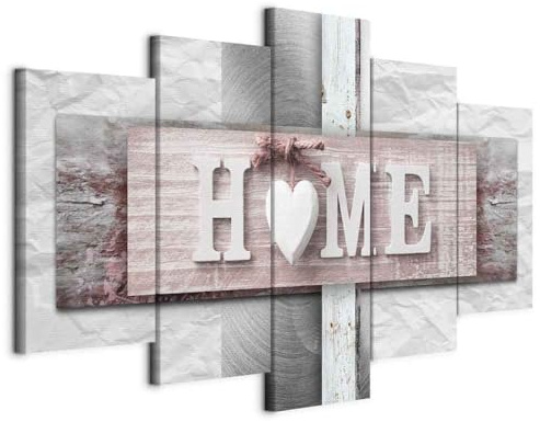 murando - Leinwandbild grau, 150x75 cm, 5-teilig, Schlafzimmer, Wohnzimmer | Hochwertige Leinwand, sofort aufhängbar, ideal fürs Wohn- oder Schlafzimmer, wasserfest und lichtecht, langlebig, stilvoll