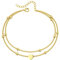 JeweBella Bracelet de Cheville Femme avec Coeur Perle en 18K Or Chaîne de Cheville Argent Or Acier Inoxydable Réglable Bracelet Cheville pour Femmes et Filles Bijoux de Pied de Plage