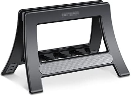 Downwind 3 In 1 Vertical Laptop Stand Holder Tablet Phone Aluminum Foldable Notebook Stand Gravity Bracket (Color : Black)