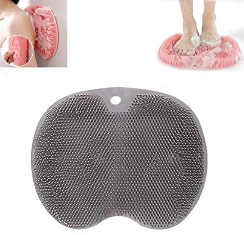 Shower Foot & Back Scrubber,Silicone Bath Massage Pad,2023 New Wall Mounted Back Scrubber,Silicone Bath Massage Cushion Brush with Suction Cups (1PCS-E)