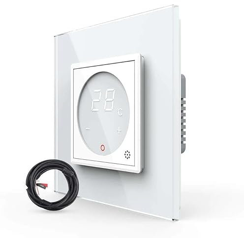 LIVOLO Raumthermostat Opt. mit EXT. Temperaturfühler und Glasrahmen Fußbodenheizugn Unterputz Thermostat