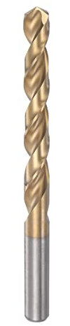 sourcing map Twist Drill Bit 10.8mm Titanium Coated (HSS-E) M42 High Speed Steel 8% Cobalt Straight Shank for Stainless Steel Aluminum Alloy Metal