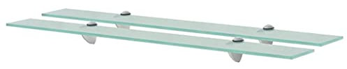 INLIFE 2 estanterías flotantes, cristal 80 x 20 cm, 8 mm, transparente, 7,8 kg