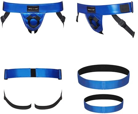 Strap-on-me Kunstleder-Harness Curious | Verstellbar für Pegging, erotischer Gürtel mit integrierten Handschellen, Größe XS-XXL, 5 Farben