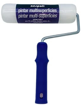 Nespoli Rouleau de peinture mousse, 22 cm, pores 0, multi-surfaces, mousse de polyuréthane, poignée violette