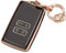 Koaudb Autoschlüssel TPU Schutz Passend für Clio Megane Koleos Kadjar Talisman Captur Espace Dacia Duster 4 Tasten Keyless Smart Card Case mit Schlüsselanhänger Schwarz Gold (R-Rnl-B)