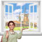 Insektenschutz Fenster Vorhang, 65 x 105 cm Polyester Lamellenvorhang, Klemmleiste Fliegenvorhang - Weiß