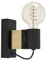 EGLO Wandlampe Bailrigg, rechteckige Wandleuchte für innen, FSC100HB, Flurlampe aus Holz in Natur und Metall in Schwarz, Lampe Wand mit E27 Fassung