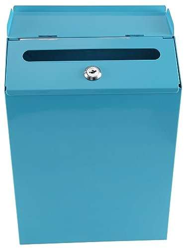 ziyuan Boîte Aux Lettres Murale Verrouillable Boîte Aux Lettres de Ferme + Clé Adaptée pour Le Bureau à Domicile Bleu