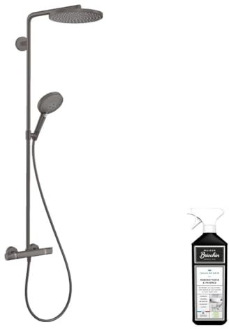 Colonne de douche thermostatique HANSGROHE Raindance Select S 240 noir chromée brossée + nettoyant Briochin