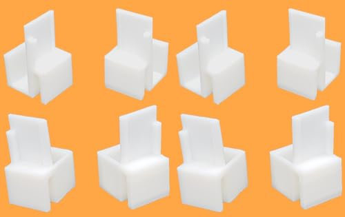 3DEFRANCE Lot de 8 Guides pour Porte Coulissante Placard Form/Optimum - Entièrement biodégradable - Matériau de qualité supérieure - Fabriqué en France