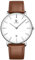 aswan watch Flache Herren Analog Quarz Armbanduhr mit Lederarmband, Datum, 2 Zeiger, 39 mm Gehäusegröße