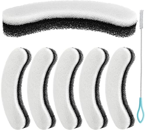 Acmerota 6PCS Cat Water Fountain Filters for NPET WF050 & WF100 1.5 L Cat Dog Fountain, Arc-Shaped Sponge Filters for Cat Water Dispenser, Washable Replacement Filters with Triple Filtration System
