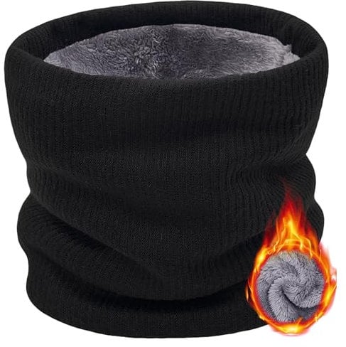 ehsbuy Winter Neck Warmer Thermal Snoods for Men Gift Women Windproof Thick Fleece Knit Neck Gaiter Scarf for Skiing Cycling Motocycle