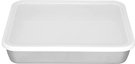 Bandeja Para Hornear De Acero Inoxidable, Bandeja Para Hornear Antiadherente, Plana Y Profunda, Caja De Almacenamiento De Alimentos Con Tapa Para Utensilios Para Horno De Cocina(S)