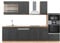 Vicco Küchenzeile Fame-Line, Anthrazit Landhaus/Goldkraft Eiche, 300 cm mit Hochschrank, AP Eiche
