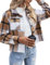 Zeagoo Übergangsjacke Damen Hemdjacke Karierte Kurz Shacket Langarm Hemd Bluse Mantel Flanell Jacke mit Knöpfen Braun L
