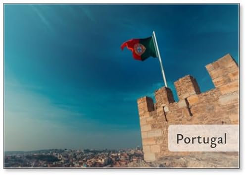 Kühlschrankmagnet Portugal Flagge auf Mittelalter