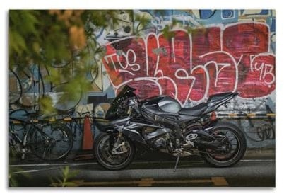 WZKTCL Rennmotorrad-Poster S1000RR, schwarzes Sportbike-Superbike-Poster, dekorative Malerei, Leinwand, Wandposter und Kunstdruck, moderne Familienschlafzimmer-Dekoration, Poster, 40 x 60 cm