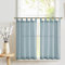 TOPICK 2er Set H 90 x B 65 (cm) Scheibengardinen Küche Blau Leinen Bistrogardine mit Schlaufen Küchengardinen für Balkontür Wohnwagen Landhausstil Bauernhaus Gardinen Kurz Halbtransparente