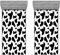 ABAKUHAUS Kuh-Druck Spannbettlaken-Set, Kuhfell Schwarz Spots, Bettbezug mit Rundum-Gummizug tiefer Einschub 2 Stück, 90cm x 200cm, Weiß Dunkelgrau