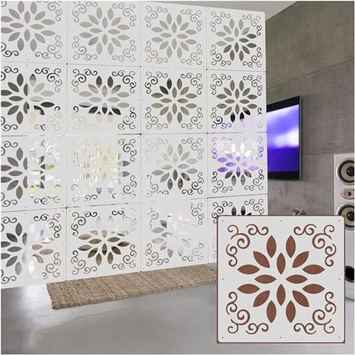 ASumPio Hängende Raumteilerplatte, Weiße Sichtschutzplatten, Raumteiler Aus Massiver Platte, Für Zuhause, Hängende Raumteilerplatten,White-35pcs