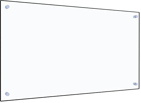 Iiaky Kitchen Backsplash Transparent 90x50 cm Tempered Glass-Tempered Glass Splashback for Kitchen,Toughened Glass Heat Resistant Splashbacks for Cookers - Pre-Drilled Holes with Fixing