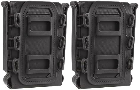 WUZEIN M4 Magazine Pouch, Fast Mag Pouch Holder TPR Flexible Wargame Pouch Bag for Nerf Paintball Airsoft 5.56 Mag 7.62 Mag (2Pcs)