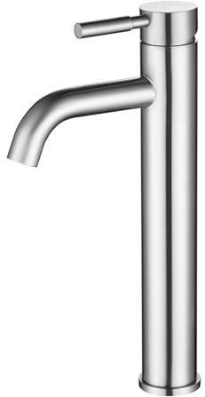 Minnhua Grifo Lavabo Alto Grifo de Baño Monomando Grifo Baño Grifo Lavabo Grifo de Lavabo Alto Grifo Mezclador Baño de Acero Inoxidable Control de Agua Fría Y Caliente(Caño Alto 170mm)