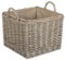 Red Hamper Cesta para Troncos ST042 de Mimbre Grande con Revestimiento de arpillera y Lavado Antiguo