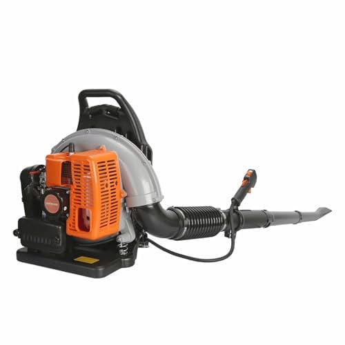 Haibinsuo Backpack Petrol Powered Leaf Blower,Gas Grass Lawn Air Cooling Backpack Grass Blower with Air-Cooled Dust Snow Blowers for Garden Yard Park Outdoor 550CFM 63CC 2 Stroke Orange