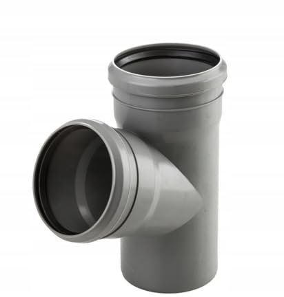 HT Abzweig DN 110 x 110/67° T-Stück Verbinder Grau PP Kunststoff | mit Dichtung | Gummidichtung | Abwasser Installation | Kanalrohrsystem | Abflußrohrsystem | komplettes HT-System