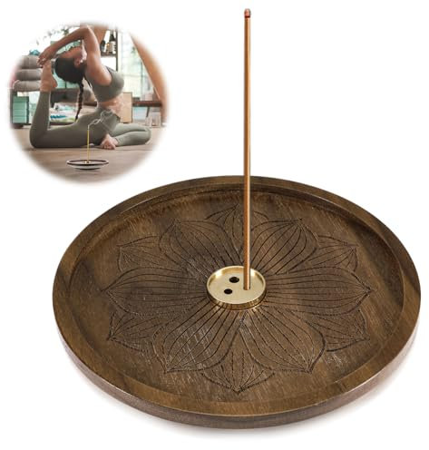 ueslwser Holz Lotus Räucherstäbchenhalter, 3 Loch Räucherstäbchen Halterung, Lotus Incense Holder, Handgefertigter Brenner für Räucherstäbchen Ideal für Heimdekoration, Meditation und Yoga