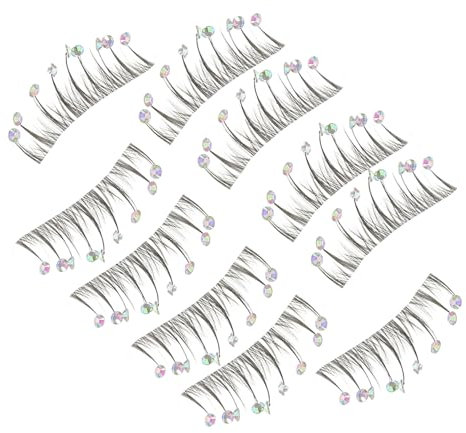 TOVINANNA 10pièces Lot De Cils Avec Cristaux Pour Filles Bandes De Cils Maquillage Extensions De Faux Vrac